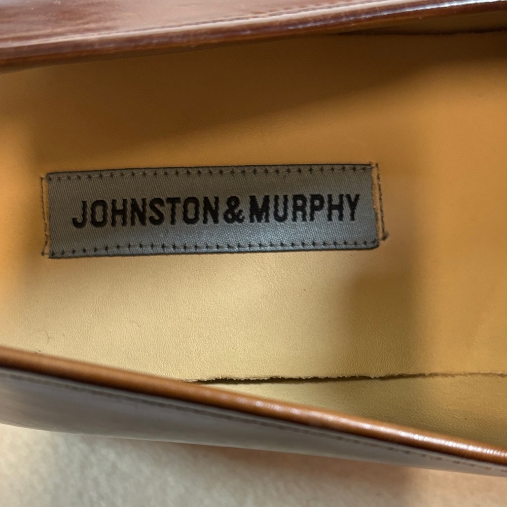 Johnston & Murphy Chestnut Leather Slip-Ons - Picture 2 of 9